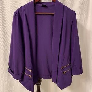 City Chic Double Zipper Dressy Blazer Size S/16